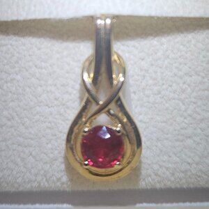 Angara Necklace, gold chain, ruby stone